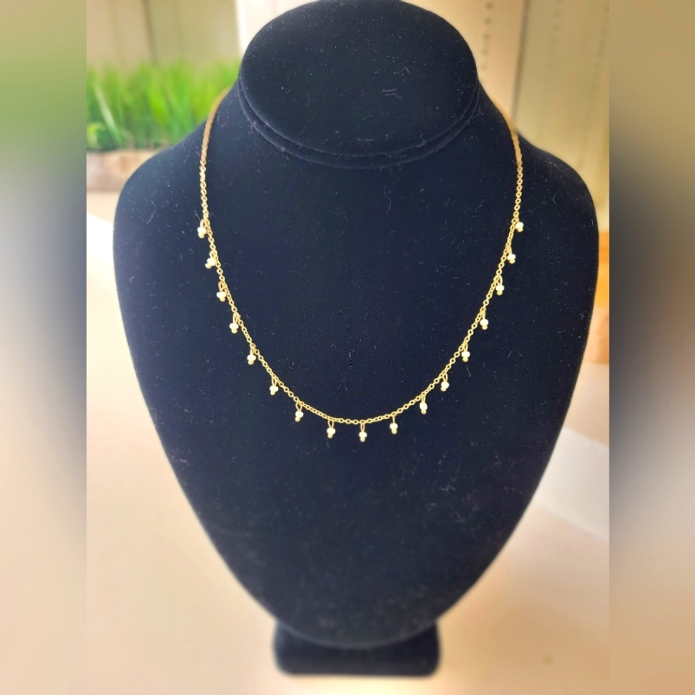 Gold and white 18 inch chain